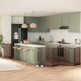 vidaxl-skladana-bramka-dla-psa-z-drzwiami-12-paneli-brazowa-960-cm