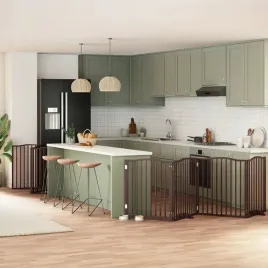 vidaxl-skladana-bramka-dla-psa-z-drzwiami-10-paneli-brazowa-800-cm