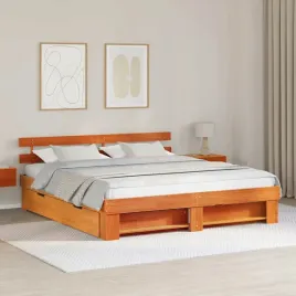 vidaxl-ramka-lozka-woskowy-braz-200-x-200-cm-lite-drewno-sosnowe
