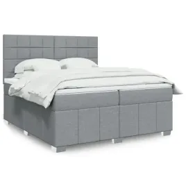 vidaxl-lozko-kontynentalne-z-materacem-jasnoszare-tkanina-200x200-cm