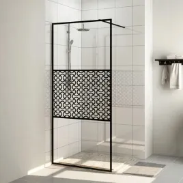 vidaxl-scianka-prysznicowa-przezroczyste-szklo-esg-100x195cm-czarna