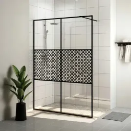 vidaxl-scianka-prysznicowa-przezroczyste-szklo-esg-140x195cm-czarna