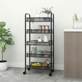 vidaxl-5-poziomowy-wozek-kuchenny-czarny-46x26x105-cm-zelazo