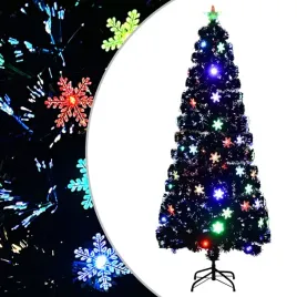vidaxl-choinka-ze-sniezynkami-led-czarna-210-cm-swiatlowodowa