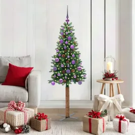vidaxl-szczupla-choinka-zielony-150-cm-pvc-i-lite-drewno-sosnowe