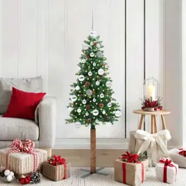 vidaxl-szczupla-choinka-zielony-150-cm-pvc-i-lite-drewno-sosnowe