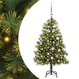 vidaxl-sztuczna-choinka-z-zawieszkami-zielony-150-cm