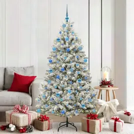 vidaxl-sztuczna-choinka-z-podstawa-zielony-i-bialy-180-cm-pvc-i-metal
