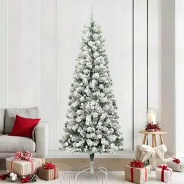 vidaxl-sztuczna-choinka-z-zawiasami-z-podstawa-zielono-bialy-240-cm