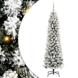 vidaxl-sztuczna-choinka-zielono-bialy-150-cm-pvc-metal-i-plastik