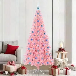 vidaxl-choinka-z-300-diodami-led-z-podstawa-rozowy-210-cm-pvc