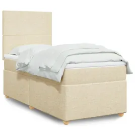 vidaxl-lozko-kontynentalne-z-materacem-kremowe-tkanina-90x190-cm