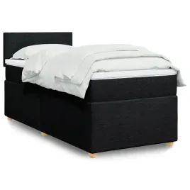 vidaxl-lozko-kontynentalne-z-materacem-czarne-tkanina-90x200-cm
