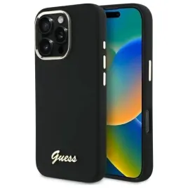 etui-guess-silicone-script-metal-logo-and-frame-na-iphone-16-pro-czarne