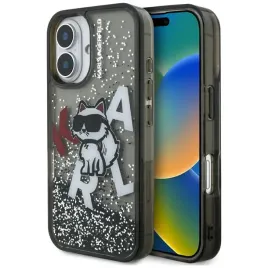 etui-karl-lagerfeld-liquid-glitter-choupette-logo-na-iphone-16-czarne