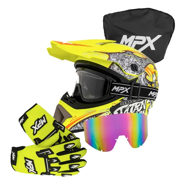 Kask Cross M Gogle Rękawice Quad ATV Enduro Hulajnoga BMX MTB M 57-58cm