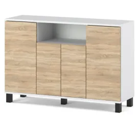 komoda-biala-dab-sonoma-120-cm-4-drzwi-nowoczesna-szafka-do-salonu-sypialni