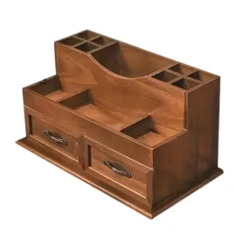 organizer-na-biurko-drewniany-z-szufladami-do-biura-vintage-przybornik-xxl