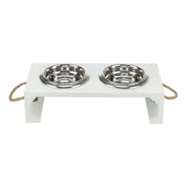 trixie-zestaw-misek-be-nordic-mdf-stal-nierdzewna-biala-2x09l-17cm-44x21x14cm