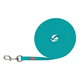 smycz-treningowa-easy-life-m-xl-10m-17mm-morski-blekit-tasma-parciana-z-powloka-pvc