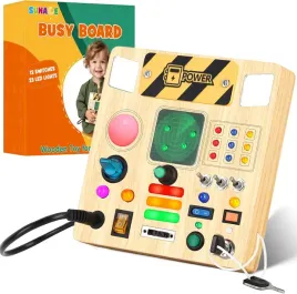 drewniana-tablica-sensoryczna-edukacyjna-led-montessori-wlacznikami-swiatla