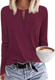 koszulka-damska-bluzka-z-dlugim-rekawem-v-neck-miekka-elegancka-bordowa-xl