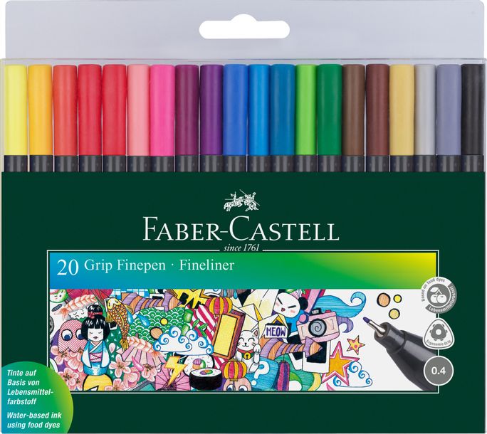 Cienkopisy Faber-Castell Grip 20 Kolorów W Etui