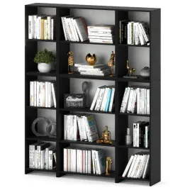 regal-czarny-na-ksiazki-150-cm-15-polek-zabawki-szafka-slupek-loft-biurowy