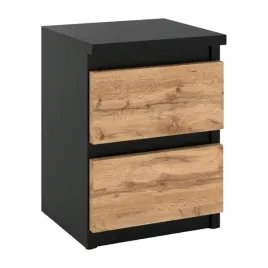szafka-nocna-czarna-dab-wotan-30-cm-2-szuflady-stolik-rtv-do-sypialni-loft