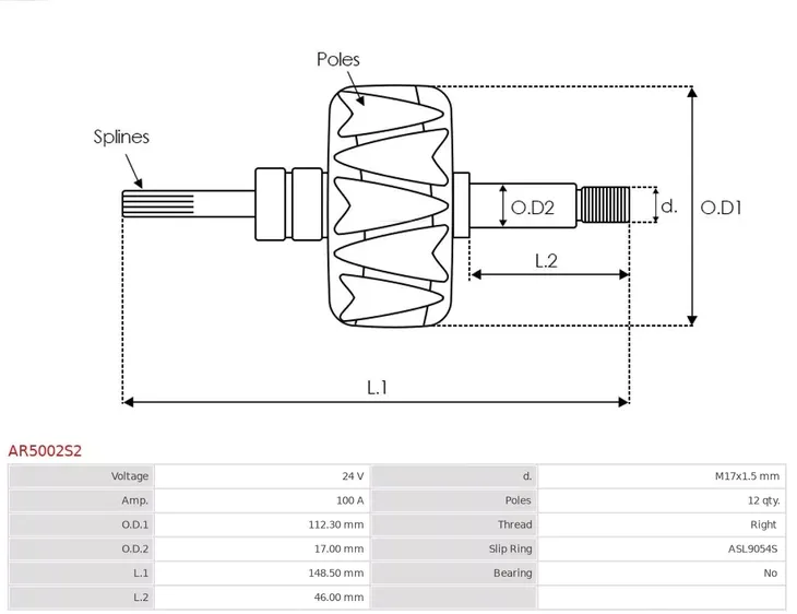 wirnik-alternatora-ar5002s2-ast-stan-nowy