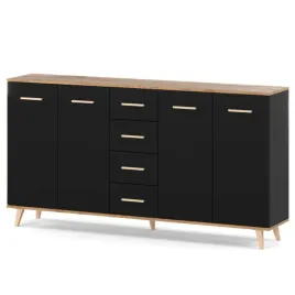 komoda-z-szufladami-180cm-czarna-dab-wotan-szafka-loft-do-salonu-sypialni