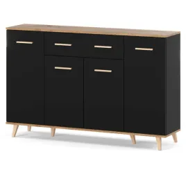 komoda-z-szufladami-150cm-czarna-dab-wotan-szafka-loft-do-salonu-sypialni