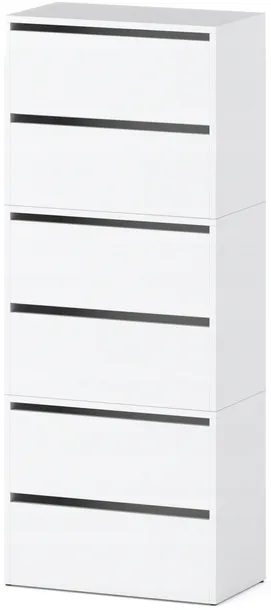 Szafka Na Buty Biała 150 CM Wysoka Modułowa Bez Siedziska Loft Regał Stojak