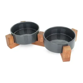 barry-king-zestaw-2-misek-dla-kota-na-stojaku-drewnianym-ciemnoszare-ceramiczne-12cm