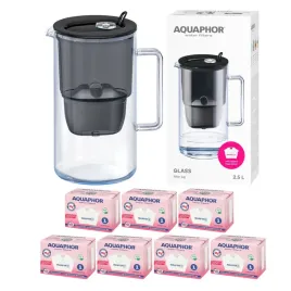 dzbanek-filtrujacy-szklany-aquaphor-glass-czarny-7-filtrow-maxfor-mg