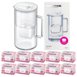 dzbanek-filtrujacy-szklany-aquaphor-glass-bialy-10-filtrow-maxfor-mg