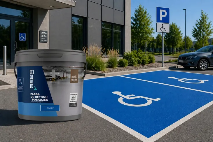 Farba drogowa do znakowania betonu kostki parking 6,20kg niebieska RAL 5017