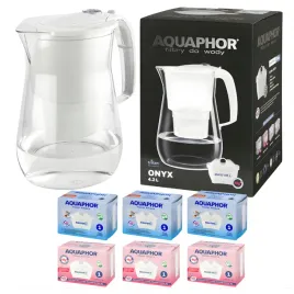 aquaphor-onyx-42l-bialy-dzbanek-filtrujacy-z-filtrami-3-zwykle-3-magnezowe
