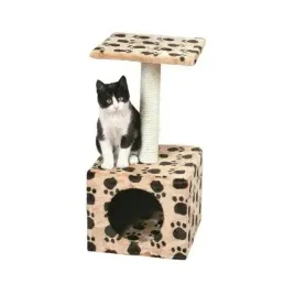 trixie-junior-drapak-z-budka-i-platforma-31x31x60cm-wzor-lapki