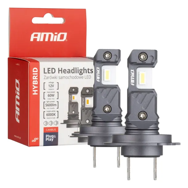 Żarówki samochodowe LED seria HYBRID H7 H18 6000K Canbus 60W