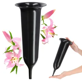 wazon-na-cmentarz-35cm-flakon-wbijany-na-kwiaty-sztuczne-szpic-czarny