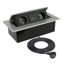 kombi-box-usb-a-c-wpuszczane-gniazdo-meblowe-przewod-3m-aluminium