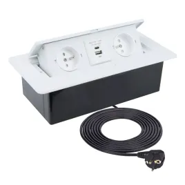 kombi-box-usb-a-c-wpuszczane-gniazdo-meblowe-przewod-3m-biale