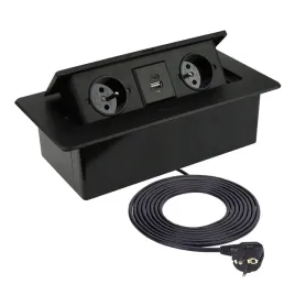 kombi-box-usb-a-c-wpuszczane-gniazdo-meblowe-przewod-15m-czarny
