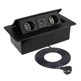 kombi-box-usb-a-c-wpuszczane-gniazdo-meblowe-przewod-15m-czarne