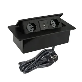 kombi-box-usb-a-c-wpuszczane-gniazdo-meblowe-przewod-30m-czarny