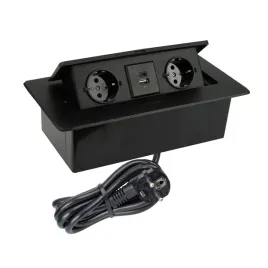 kombi-box-usb-a-c-wpuszczane-gniazdo-meblowe-przewod-3m-czarne