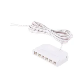 rozdzielacz-6-pkt-mini-gniazda-do-opraw-led-bialy-z-przewodem-2-m