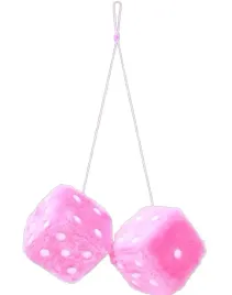 kostki-pluszowe-kosci-samochodowe-zawieszka-na-lusterko-fuzzy-dice-rozowe