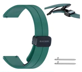 pasek-do-smartwatcha-glacierx-silicone-magnetic-buckle-22mm-forest-green